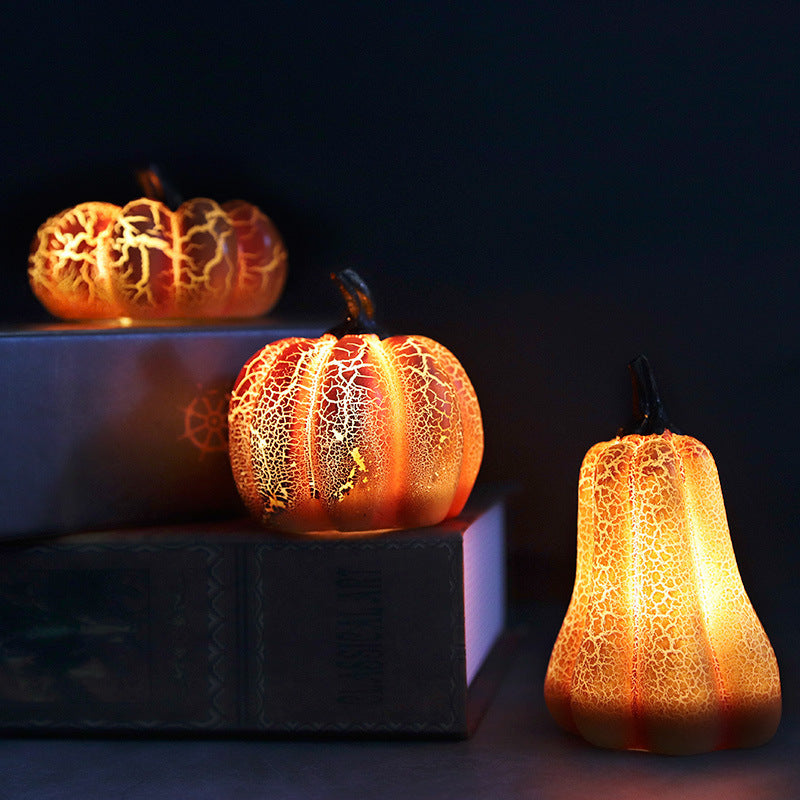 New Halloween Pumpkin Lantern Simulation Pumpkin LED Candle Lamp Resin Luminous Pumpkin - Astoxia Official