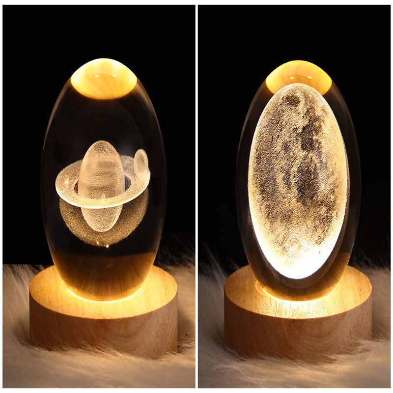 LED Night Light Galaxy Crystal Ball Table Lamp 3D Planet Moon Lamp Bedroom Home Decor For Kids Party Children Birthday Gifts - Astoxia Official