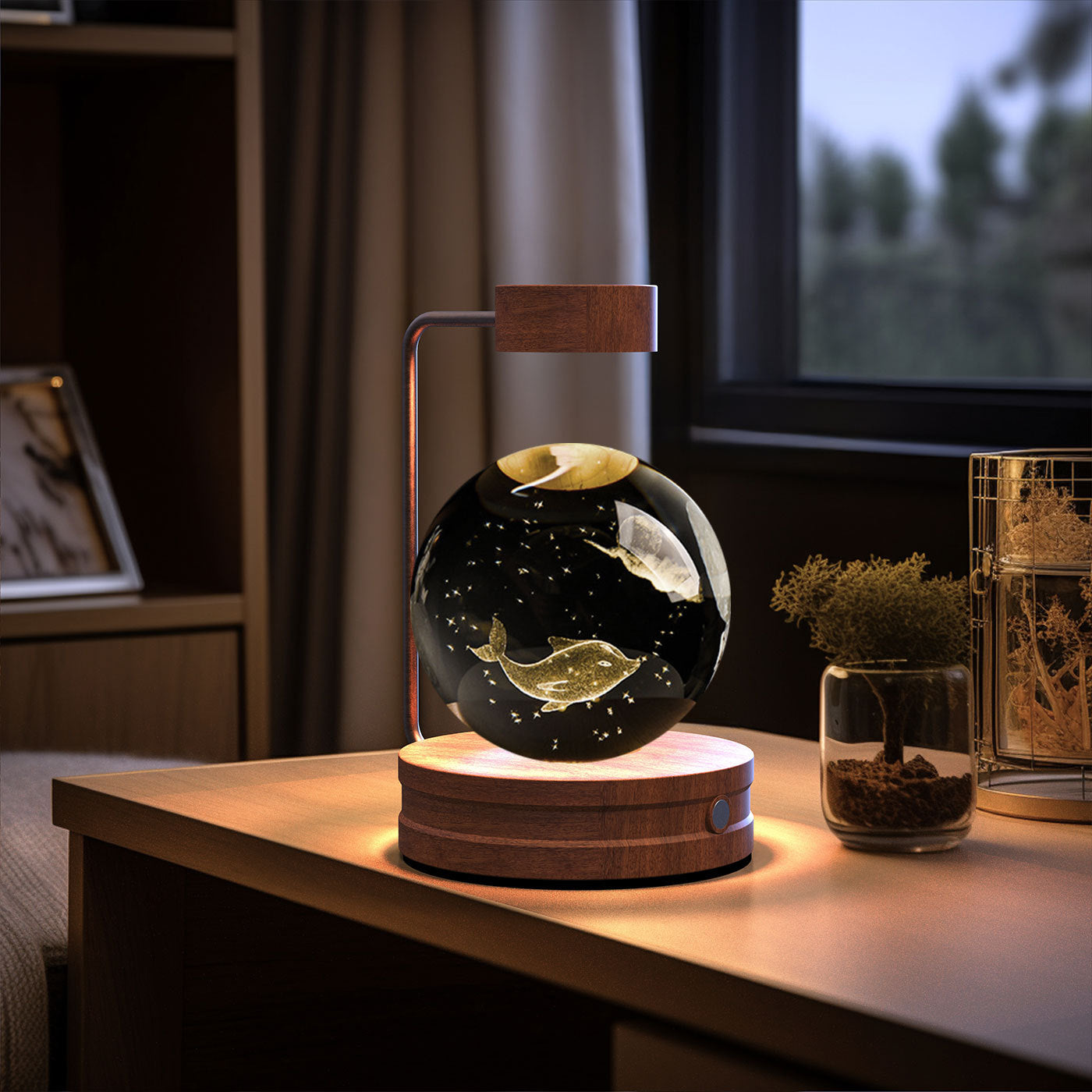 Crystal Ball Cosmic Dinosaur Indoor Night Light USB Power Warm Bedside Light Birthday Gift Night Lamp - Astoxia Official