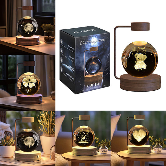 Crystal Ball Cosmic Dinosaur Indoor Night Light USB Power Warm Bedside Light Birthday Gift Night Lamp - Astoxia Official