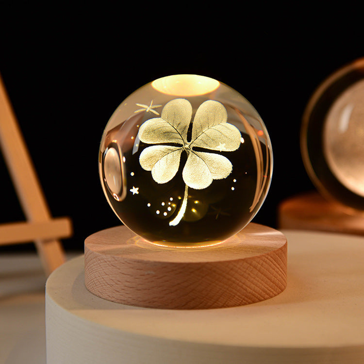 LED Night Light Galaxy Crystal Ball Table Lamp 3D Planet Moon Lamp Bedroom Home Decor For Kids Party Children Birthday Gifts - Astoxia Official