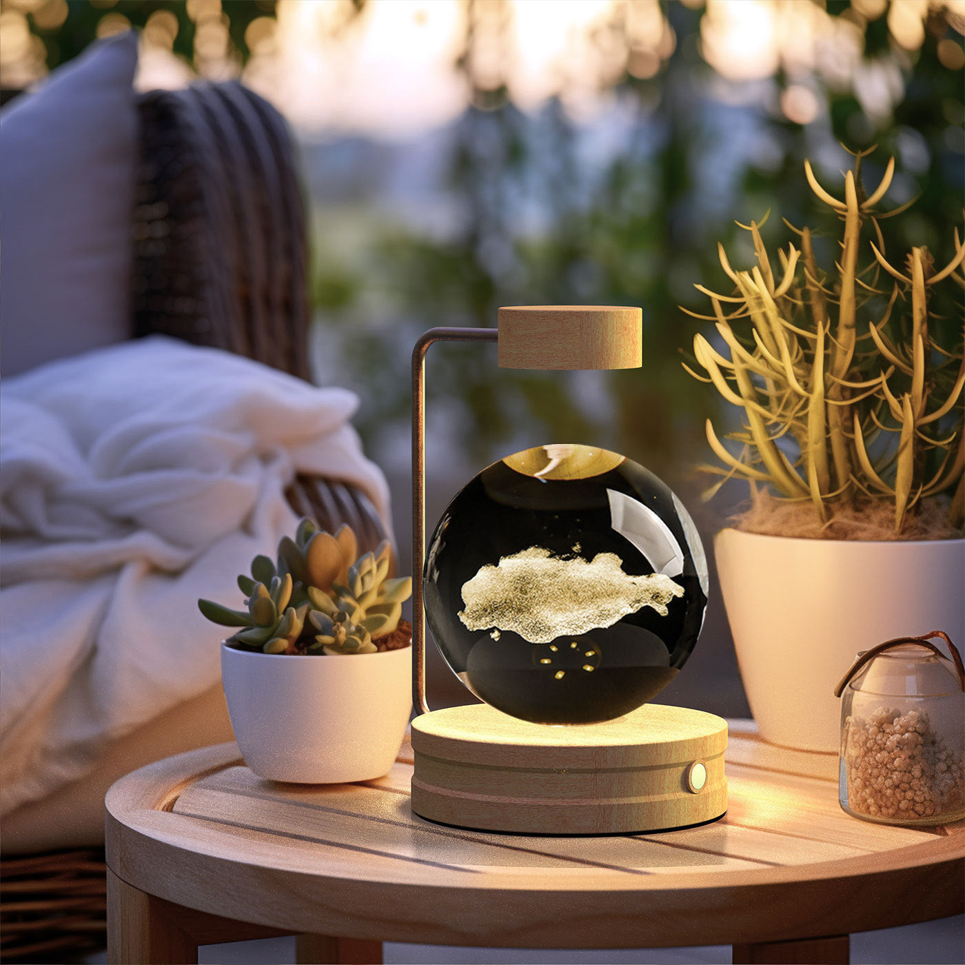 Crystal Ball Cosmic Dinosaur Indoor Night Light USB Power Warm Bedside Light Birthday Gift Night Lamp - Astoxia Official