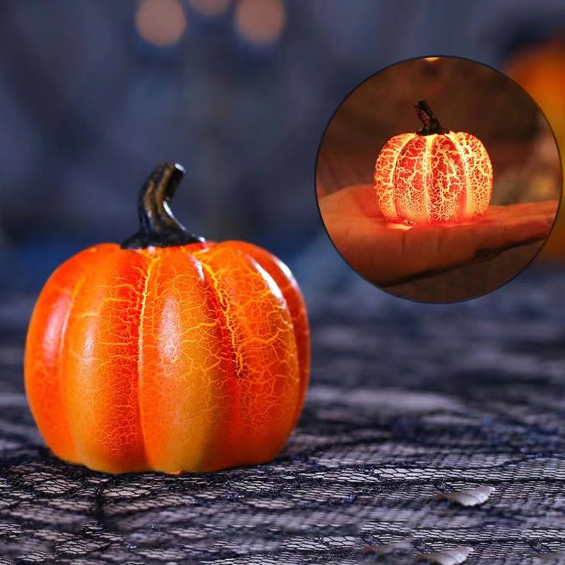 New Halloween Pumpkin Lantern Simulation Pumpkin LED Candle Lamp Resin Luminous Pumpkin - Astoxia Official