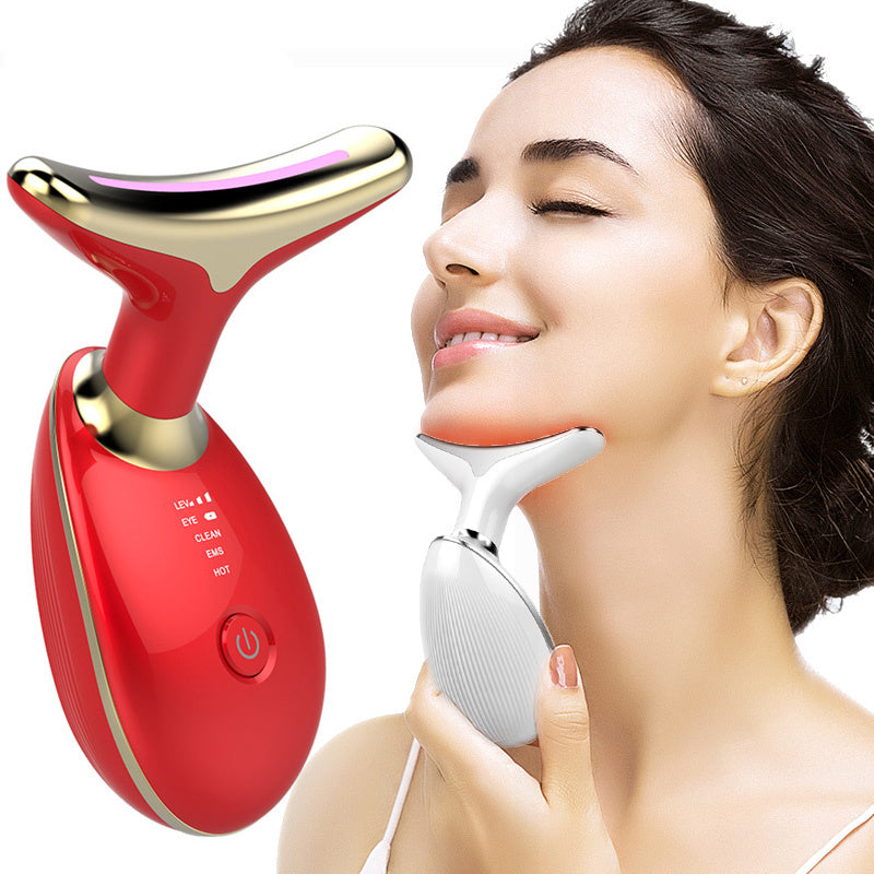 EMS Thermal Neck Lifting And Tighten Massager Electric Microcurrent Wrinkle Remover - Astoxia Official